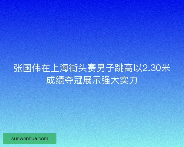 张国伟在上海街头赛男子跳高以2.30米成绩夺冠展示强大实力 张国伟在上海街头赛男子跳高以2.30米成绩夺冠展示强大实力